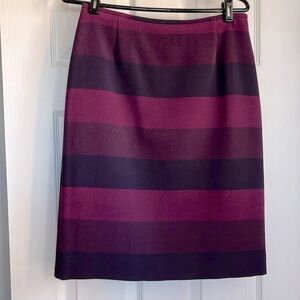 Tahari pencil skirt sz 4 purple shaded stripes fully lined
